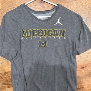 Jordan Men's Gray Michigan Wolverines Tee